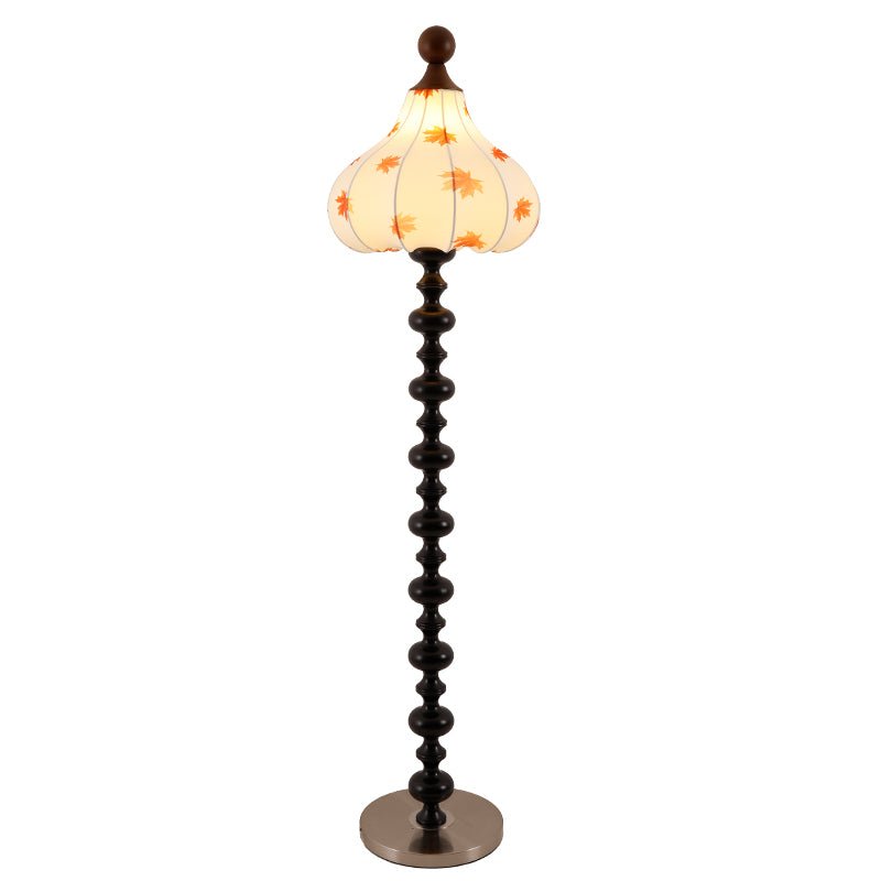 Qrathen drewniana lampa stojąca z płótna w stylu retro