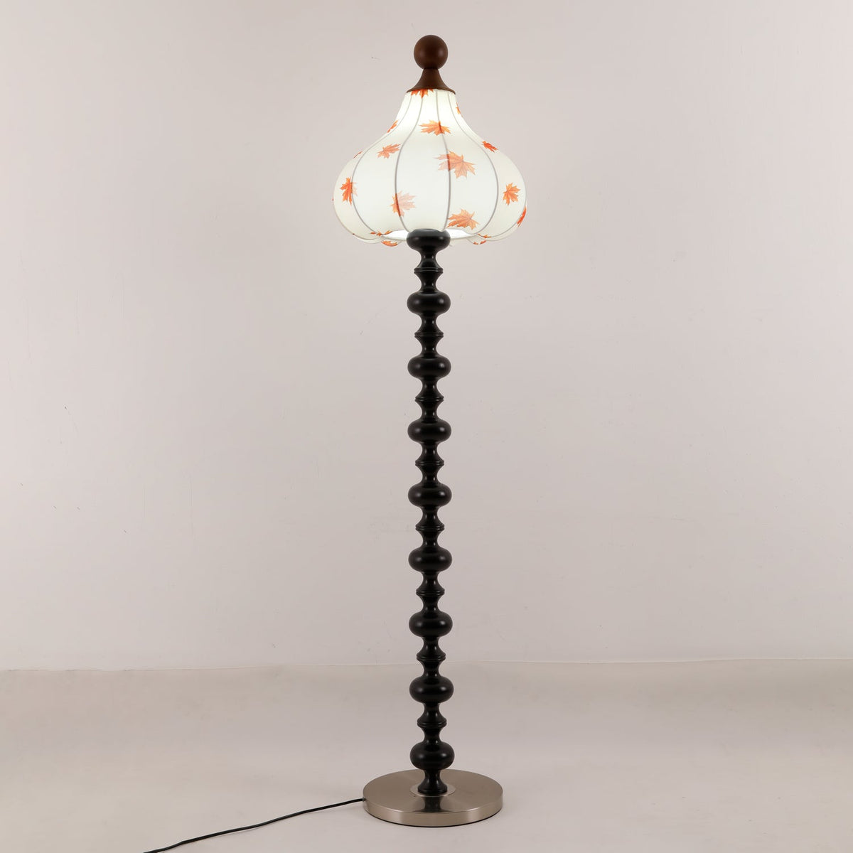 Qrathen drewniana lampa stojąca z płótna w stylu retro