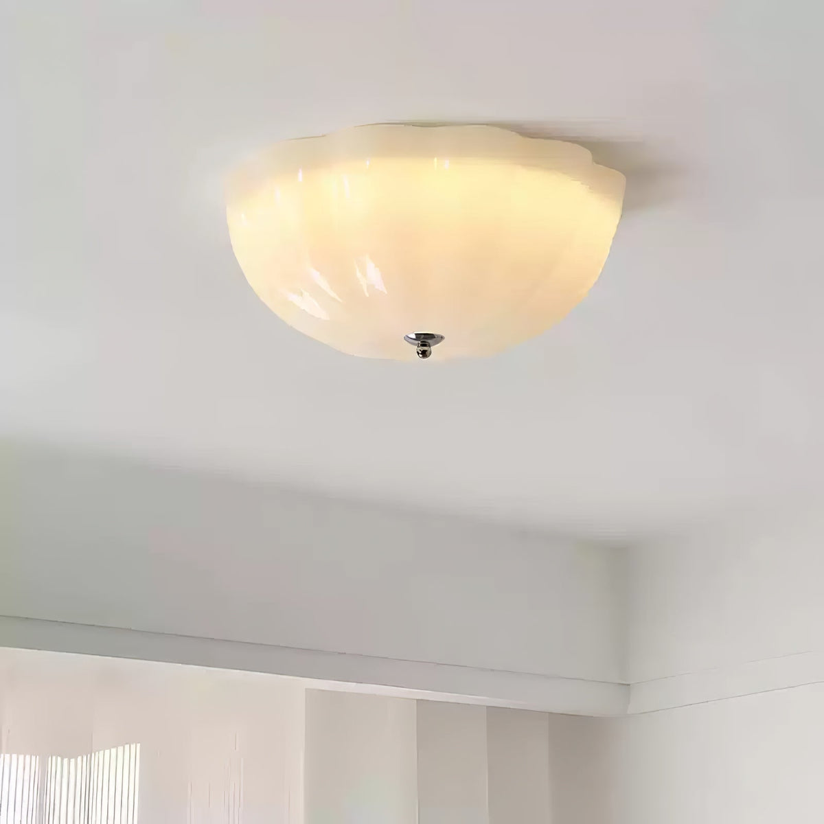 Uphaara nowoczesna minimalistyczna lampa sufitowa ze szkła w kształcie muszli
