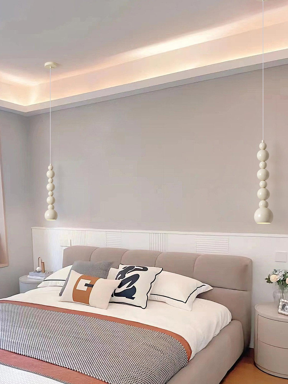Slenao lampy wiszące beżowe w stylu artystycznym