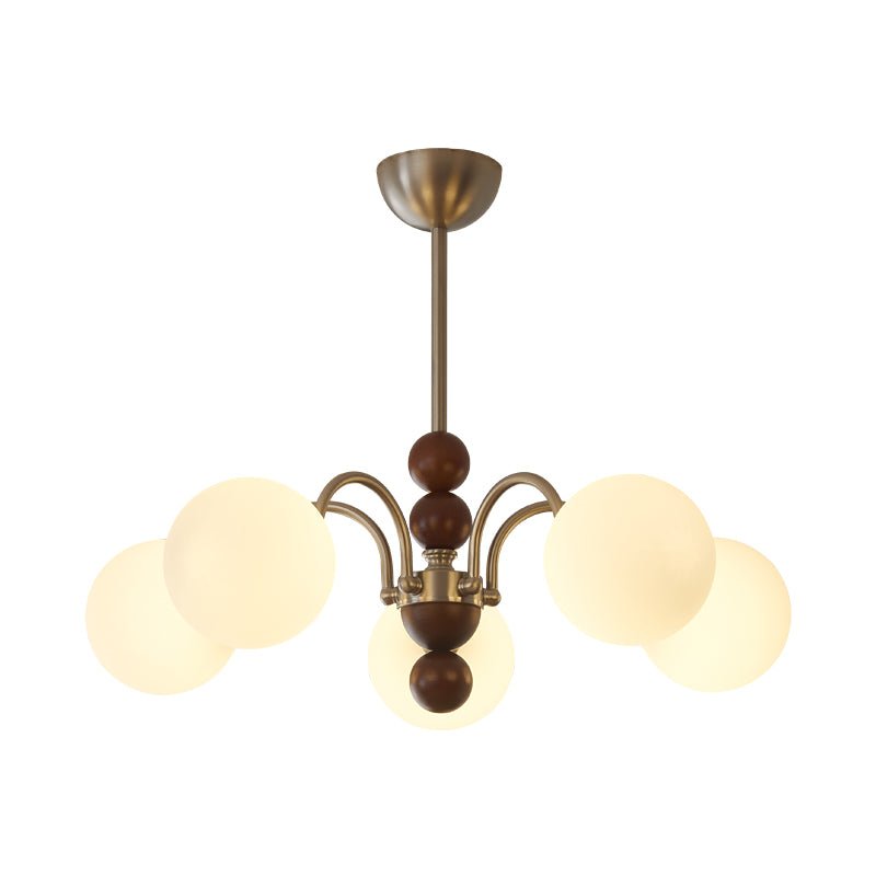 Orbital Premium żyrandol Art Curve drewno ze szkła w stylu nordyckim