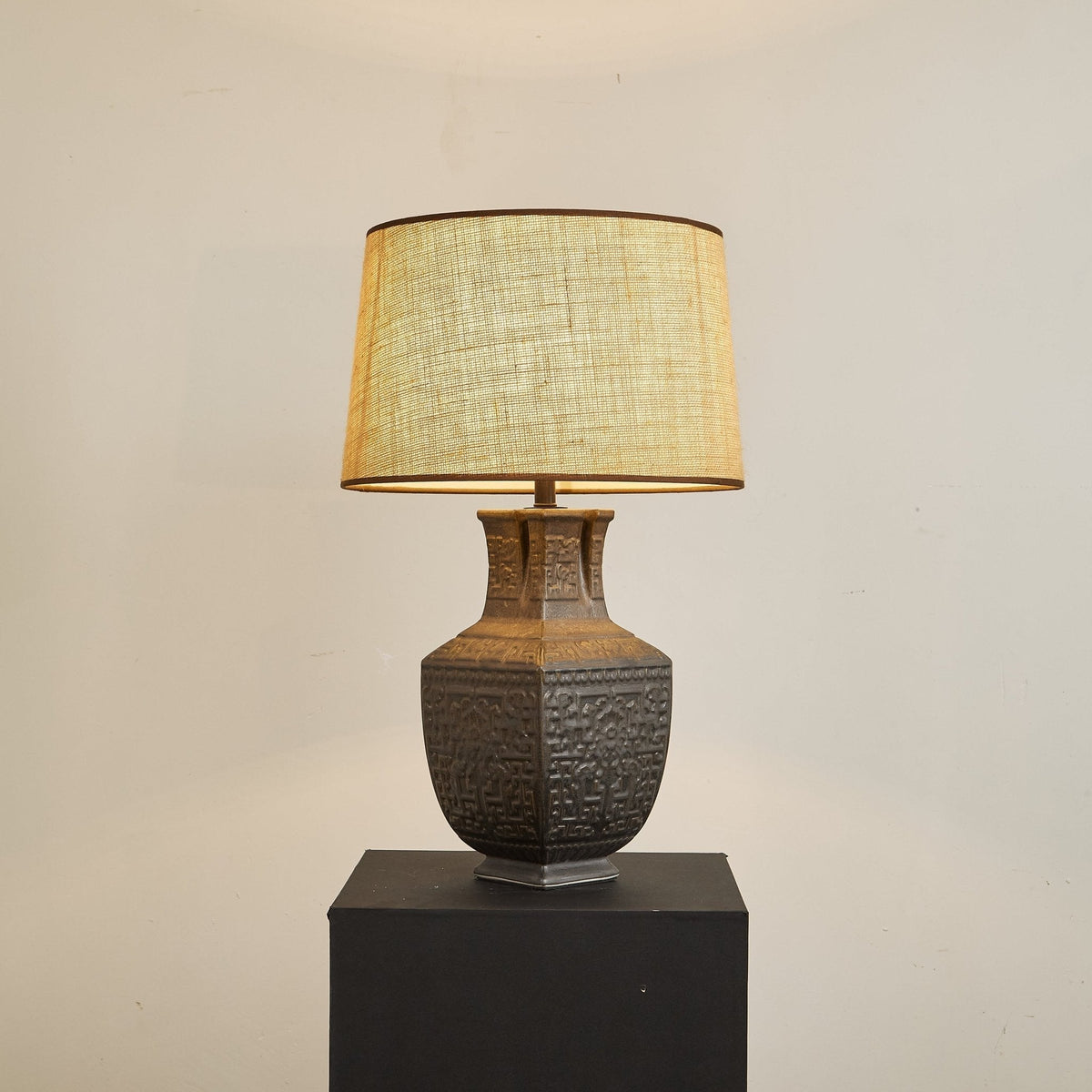 Echo lampka stołowa vintage z płótna