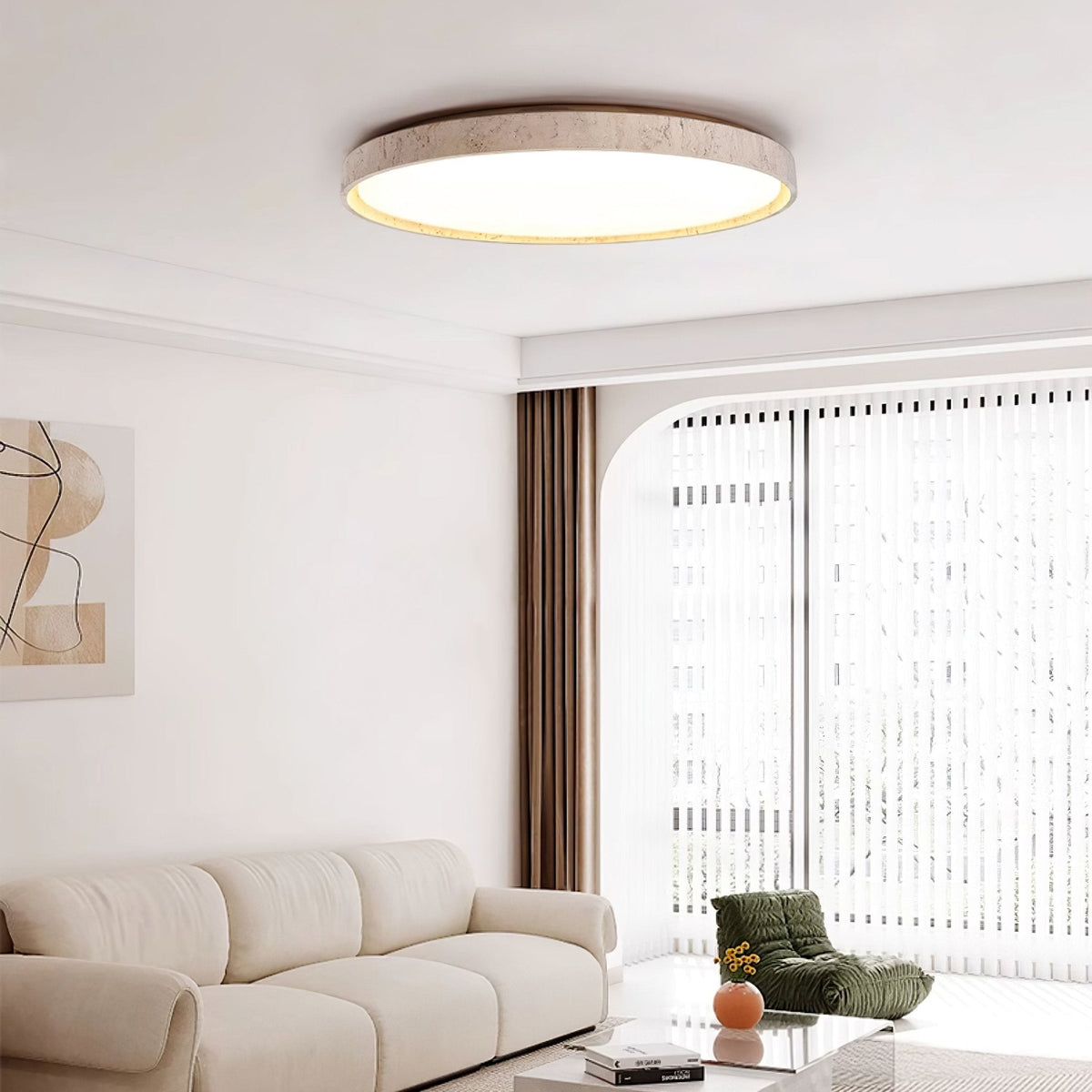 Travertine Round lampa sufitowa