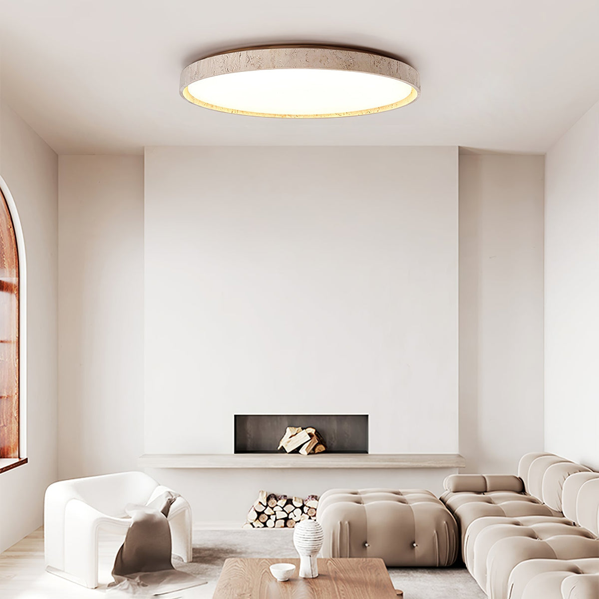 Travertine Round lampa sufitowa