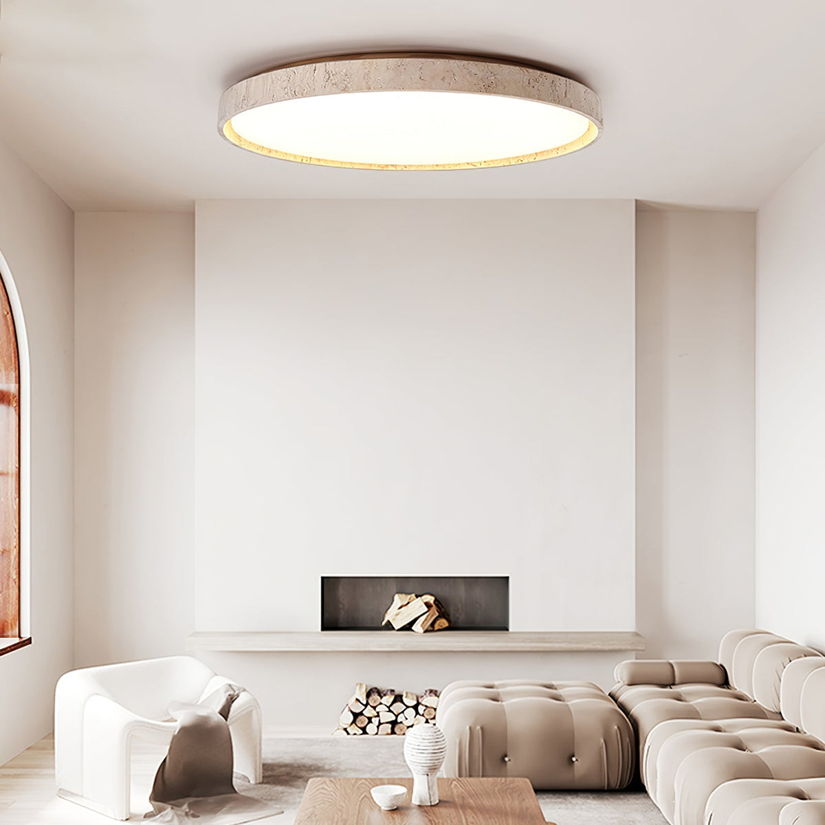 Travertine Round lampa sufitowa