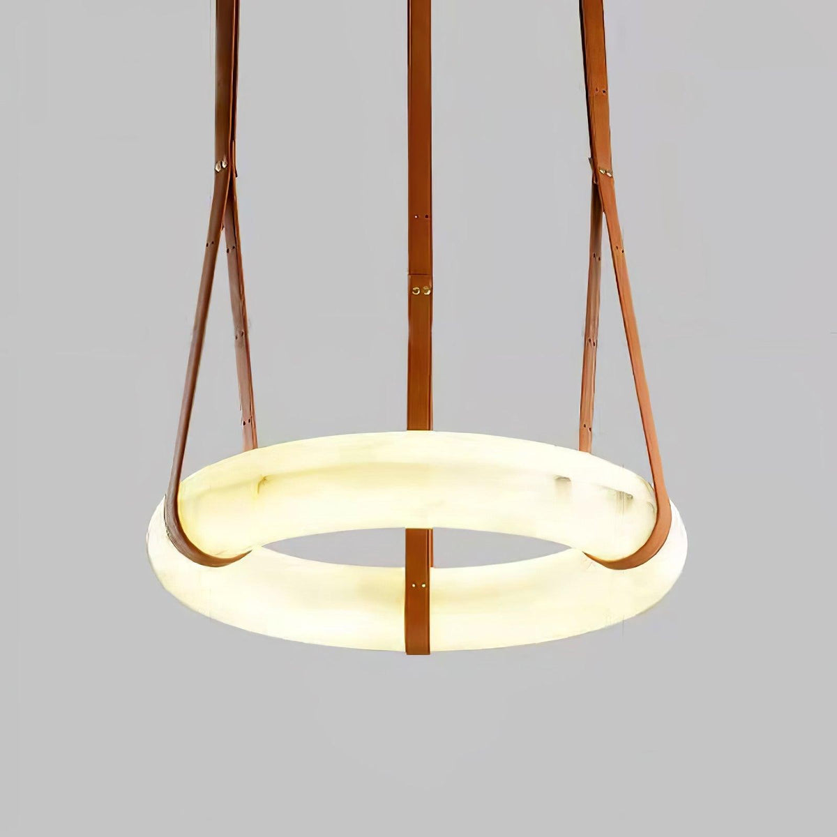Oslo lampa wisząca Alabaster Ring Straps skandynawski