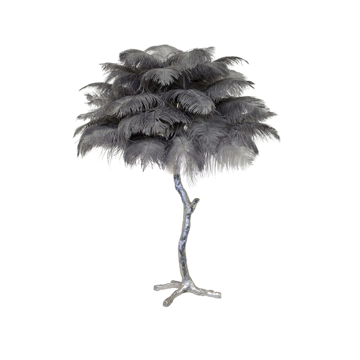Lampa stołowa z piórami strusia