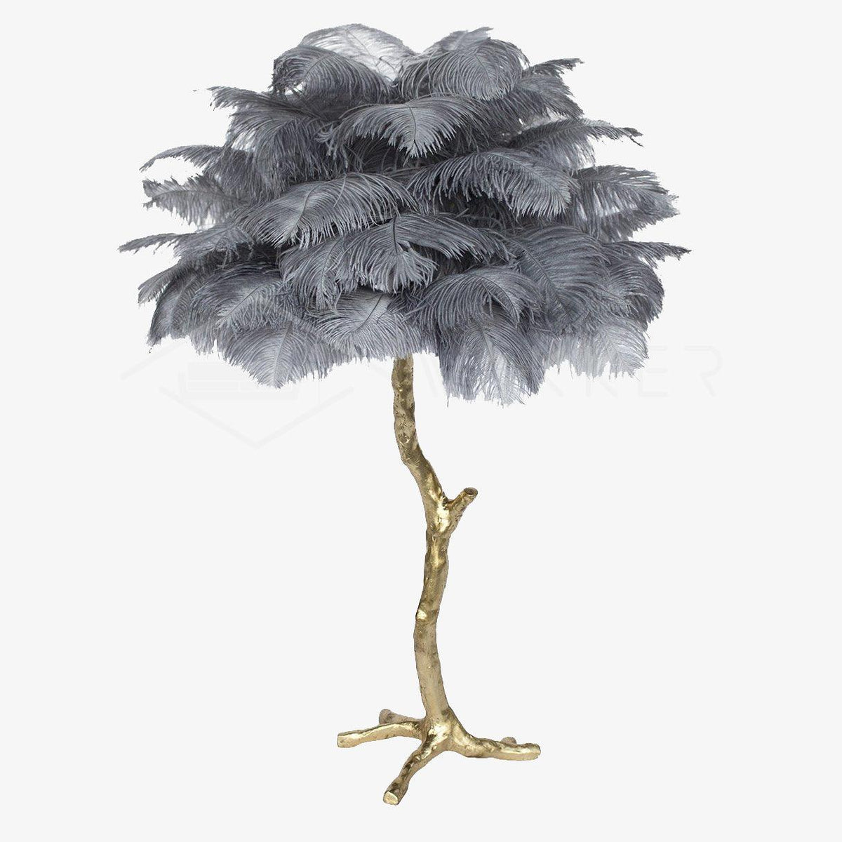 Lampa stołowa z piórami strusia