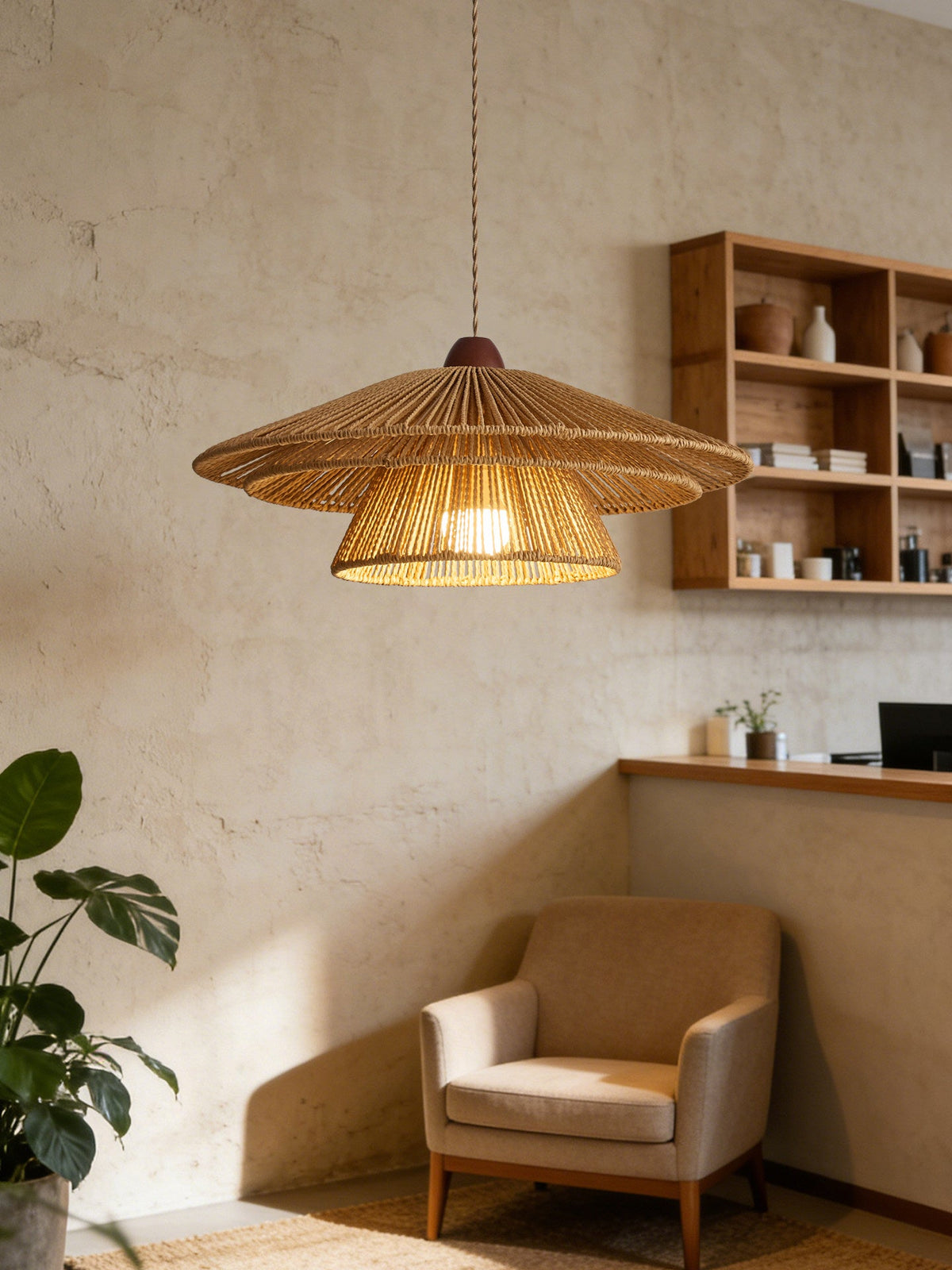 Brackenford Lampa Wisząca Z Papierowego Sznurka