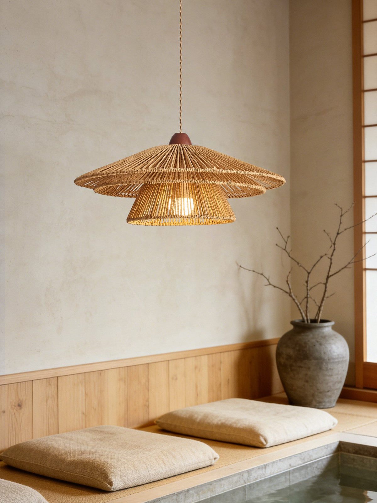 Brackenford Lampa Wisząca Z Papierowego Sznurka