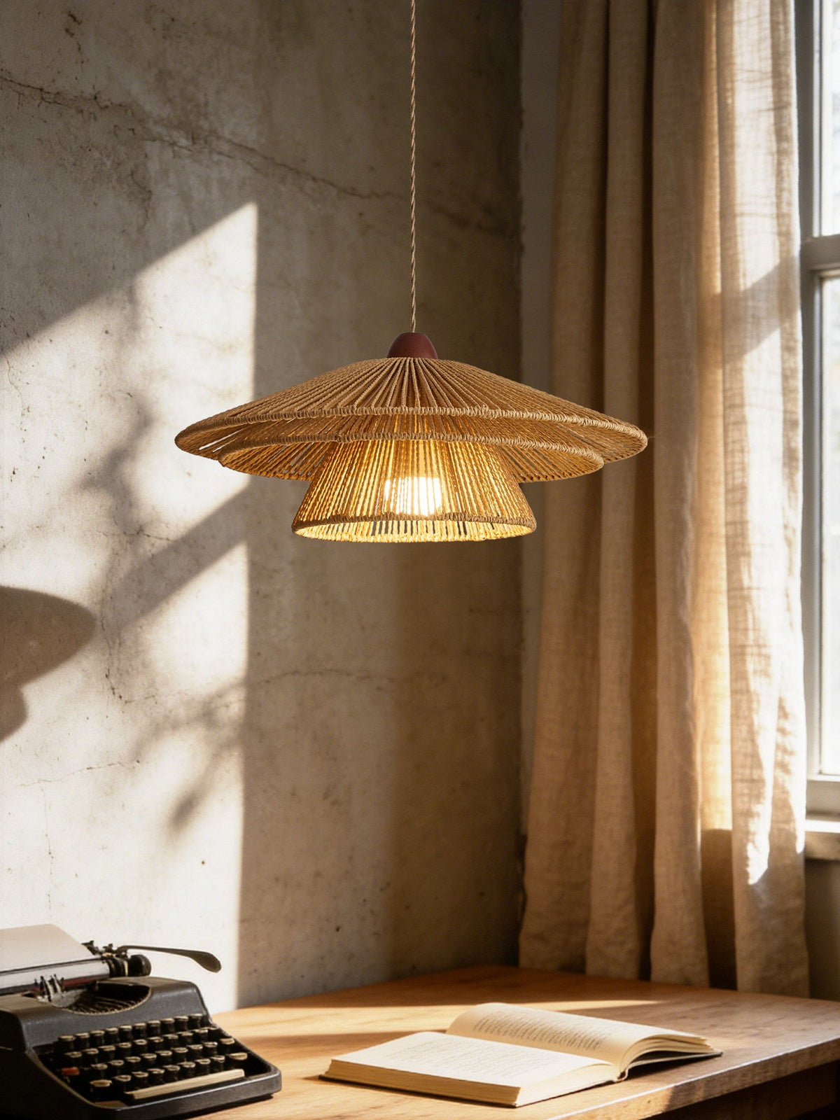 Brackenford Lampa Wisząca Z Papierowego Sznurka