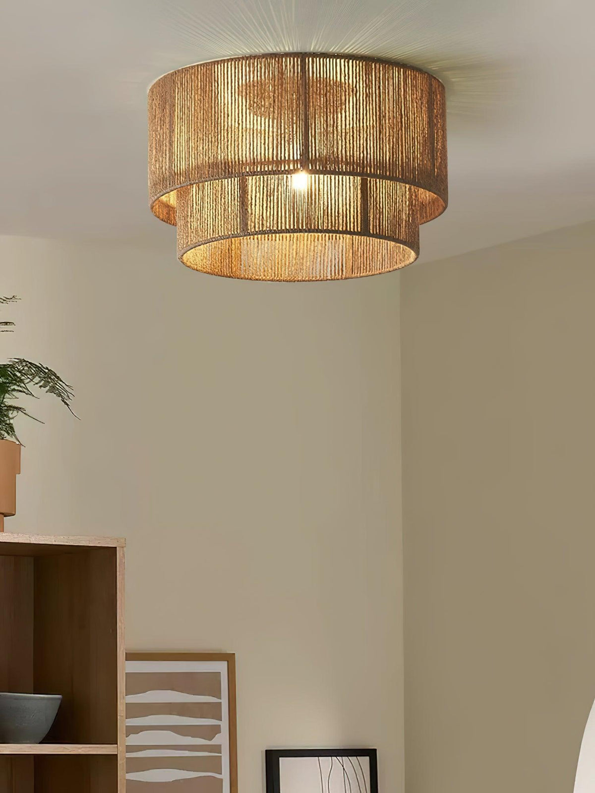 Cielum klasyczna lampa sufitowa z naturalną liną
