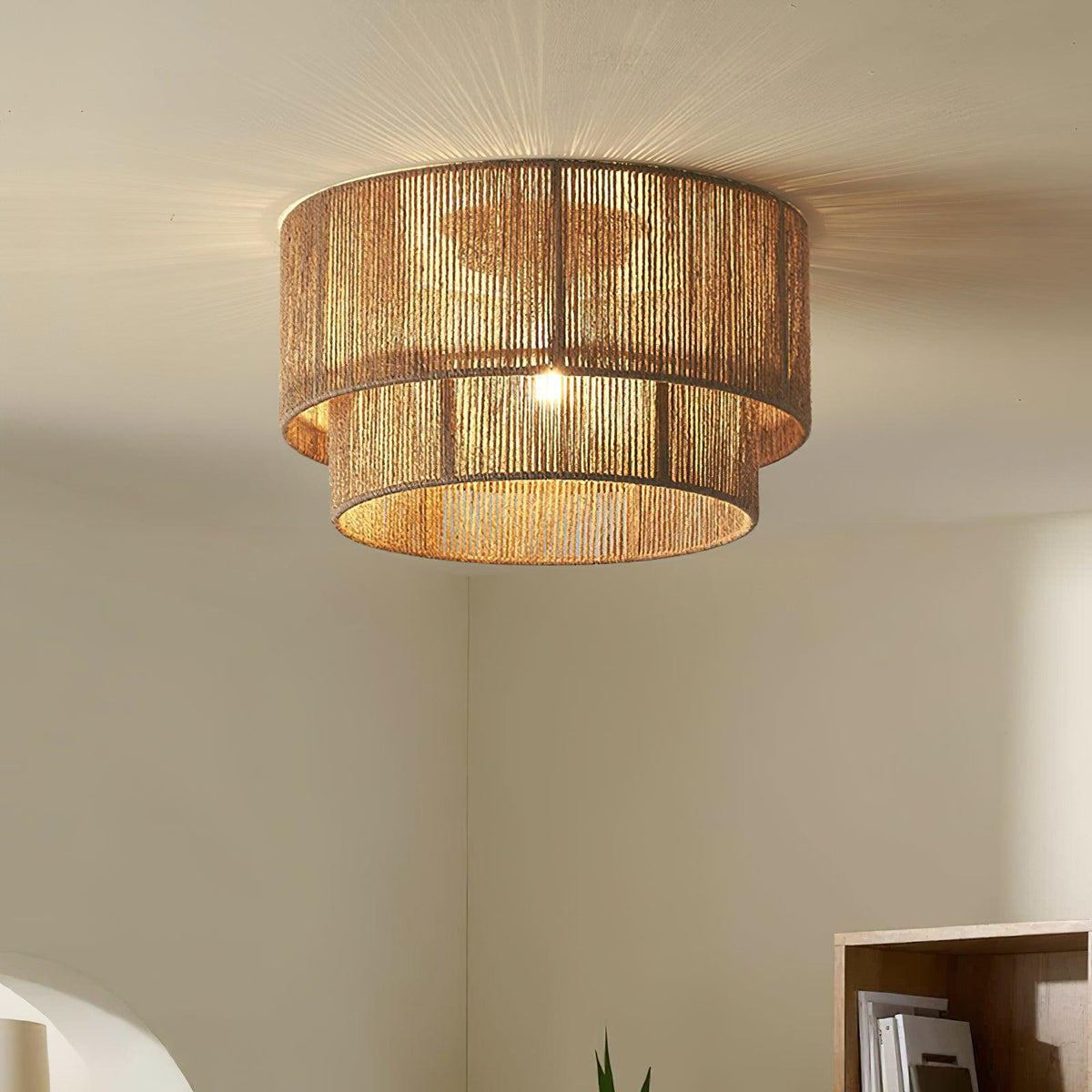 Cielum klasyczna lampa sufitowa z naturalną liną