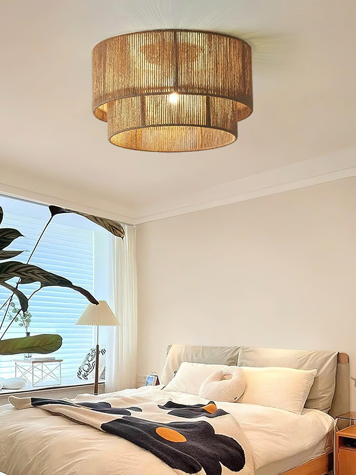 Cielum klasyczna lampa sufitowa z naturalną liną