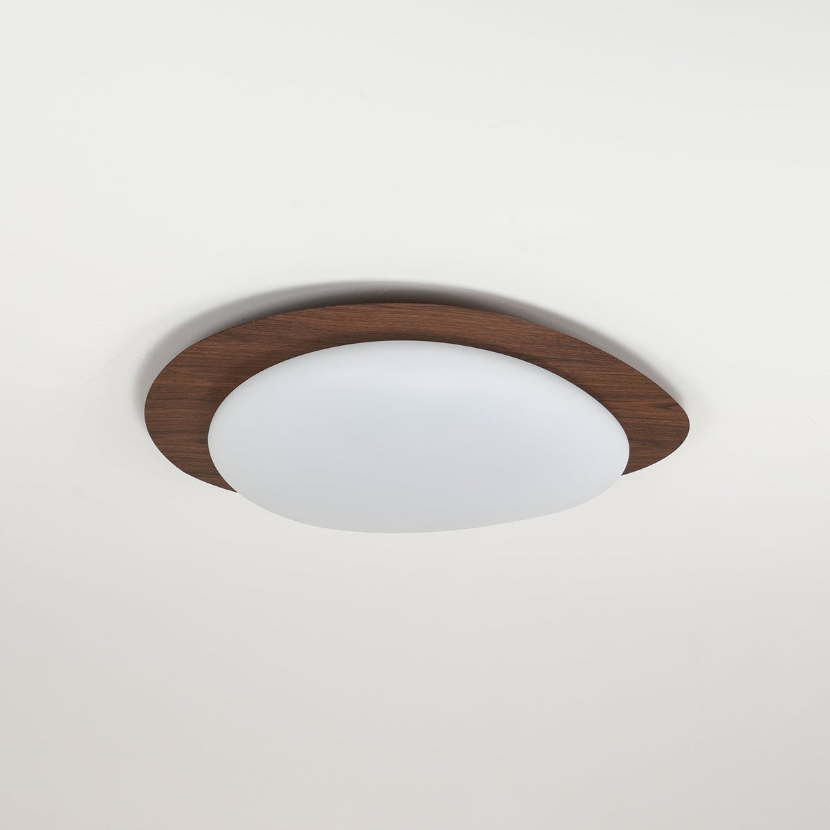 Sylenia lampa sufitowa Pebble orzechowe drewno akryl LED