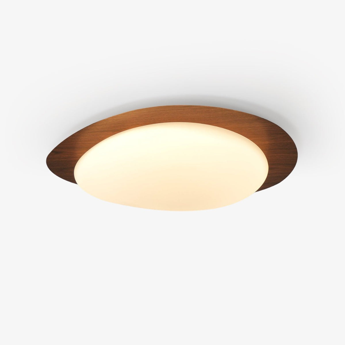 Sylenia lampa sufitowa Pebble orzechowe drewno akryl LED
