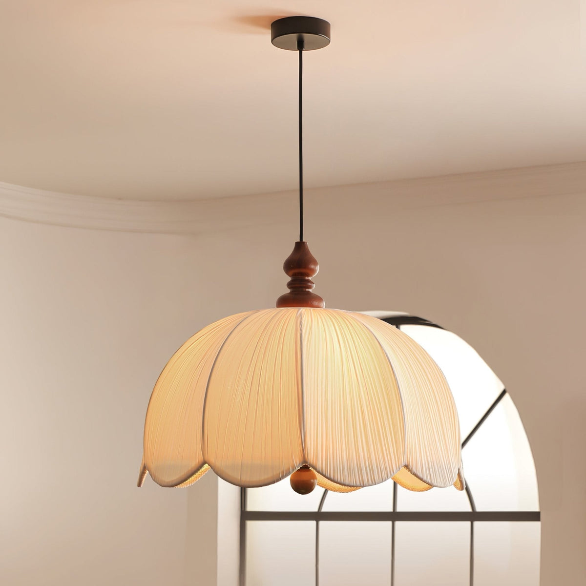 Imiraril wisząca lampa z płótna w stylu tropikalnym