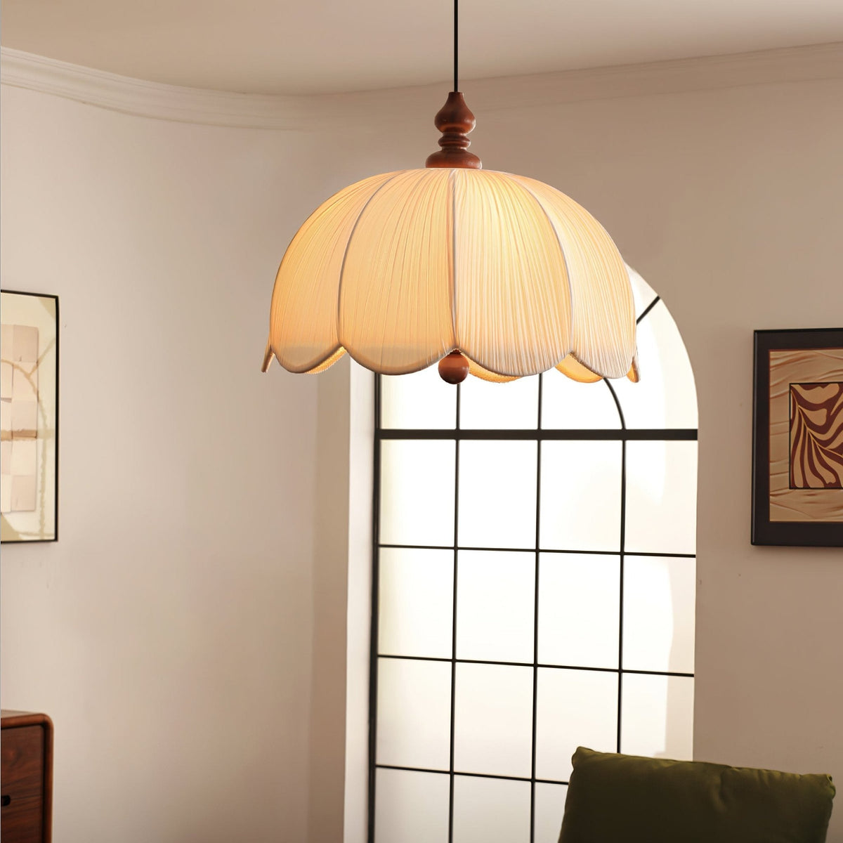 Imiraril wisząca lampa z płótna w stylu tropikalnym