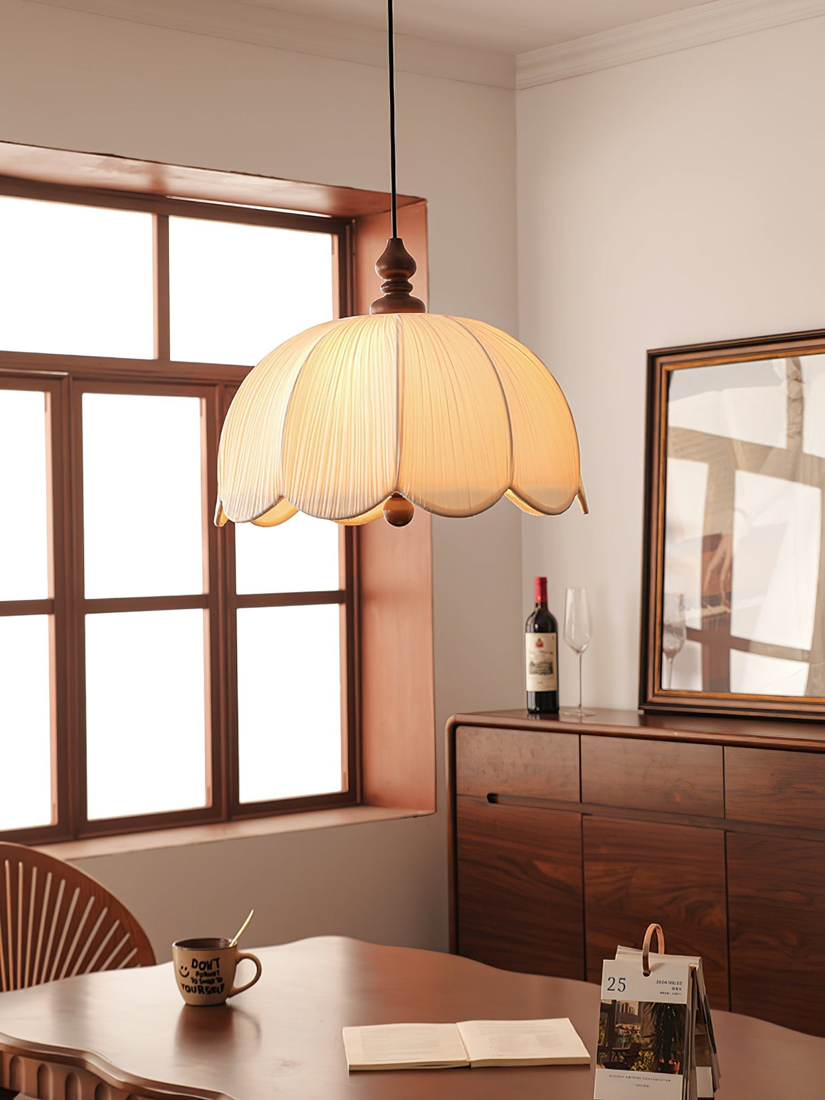 Imiraril wisząca lampa z płótna w stylu tropikalnym