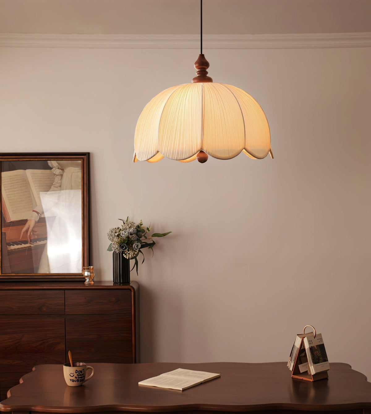 Imiraril wisząca lampa z płótna w stylu tropikalnym