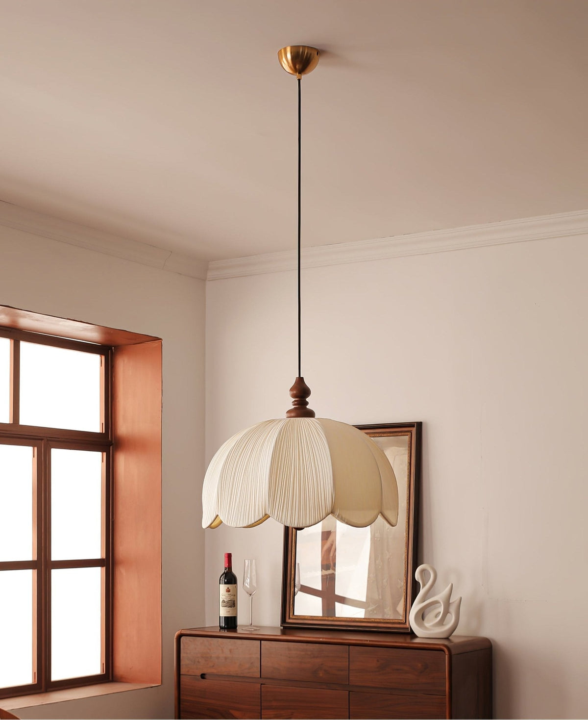 Imiraril wisząca lampa z płótna w stylu tropikalnym