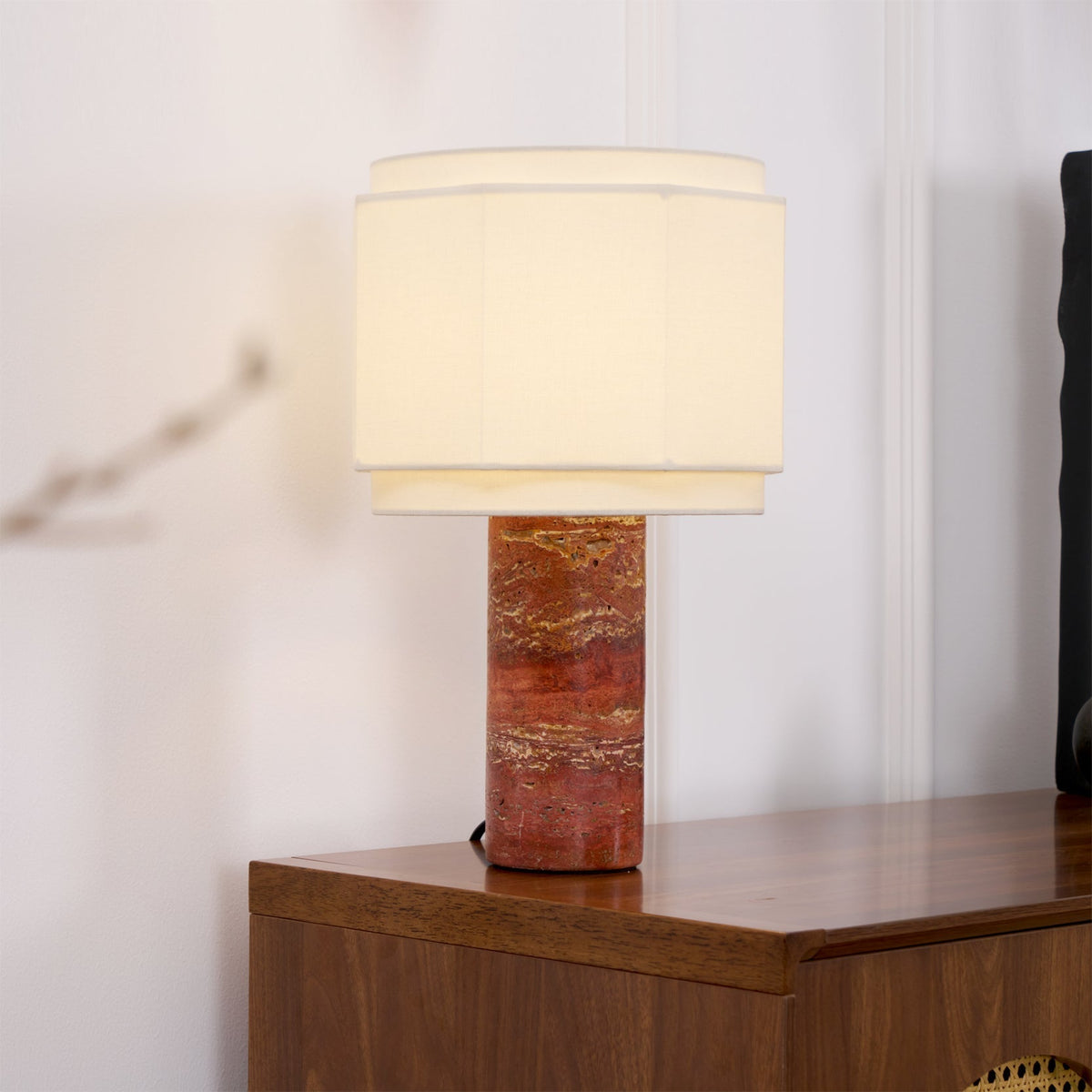 Eclipse geometryczna lampa stołowa ze szkła i marmuru