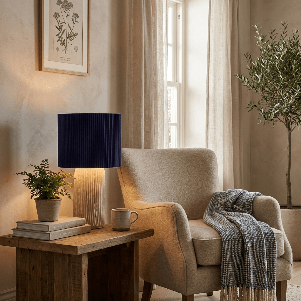 Lampa stołowa Adrielle z plisą