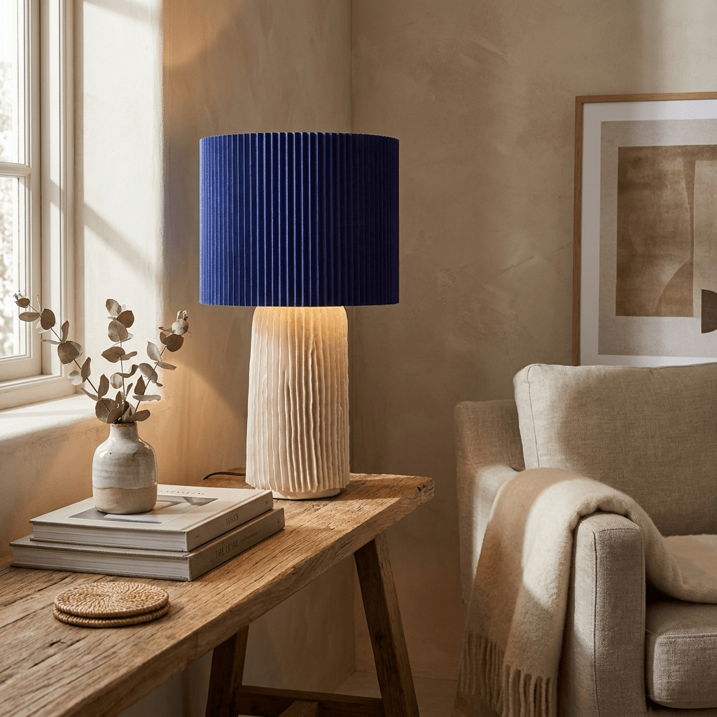 Lampa stołowa Adrielle z plisą
