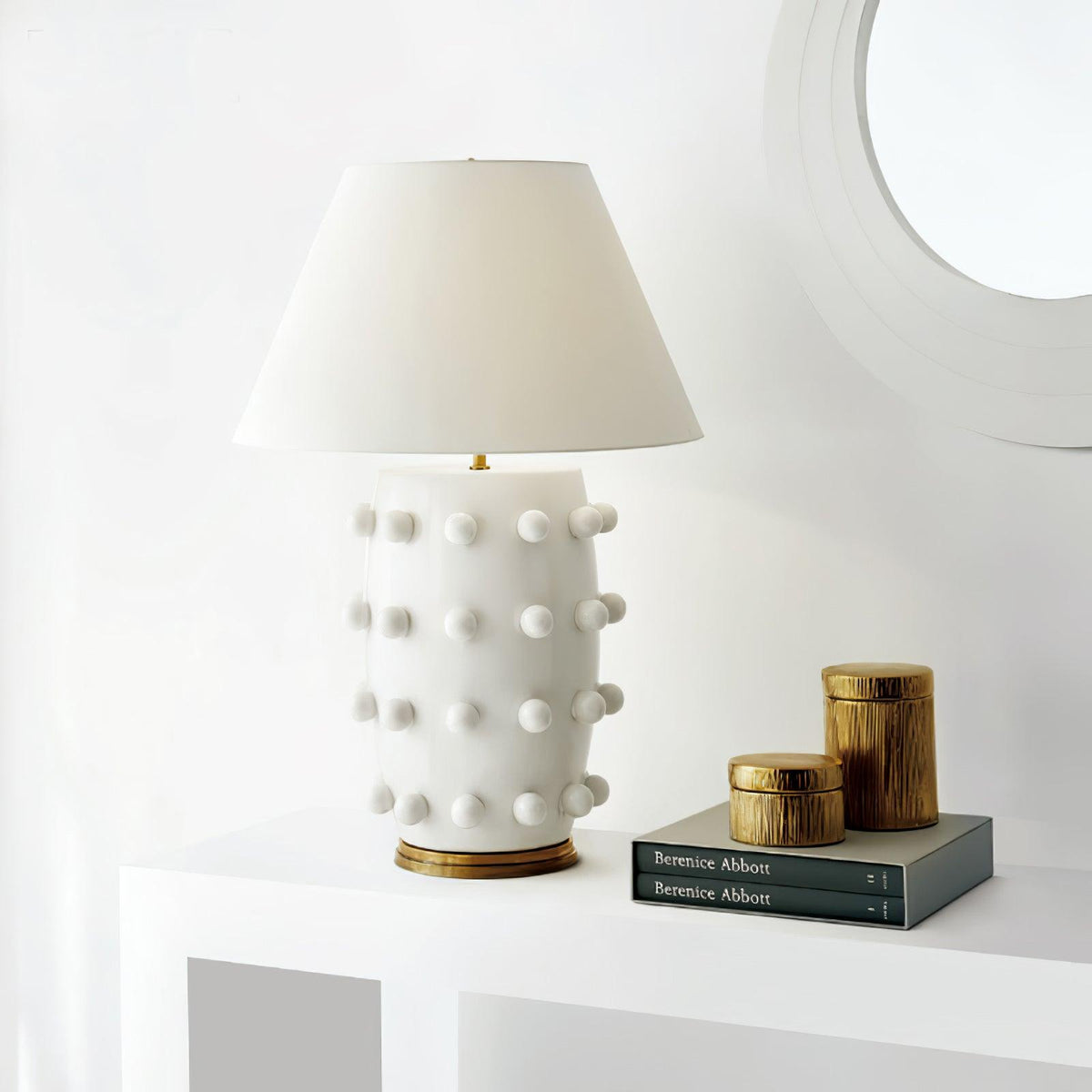 Nanex lampa stołowa ze szkła ceramicznego i płótna