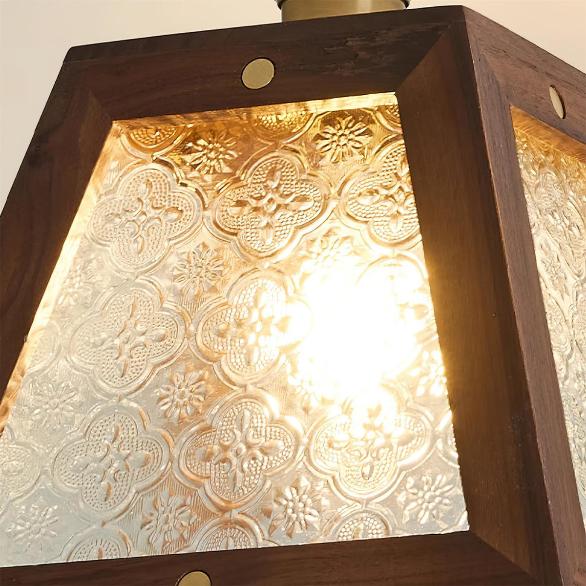 Calarine lampa sufitowa ze szkła i drewna