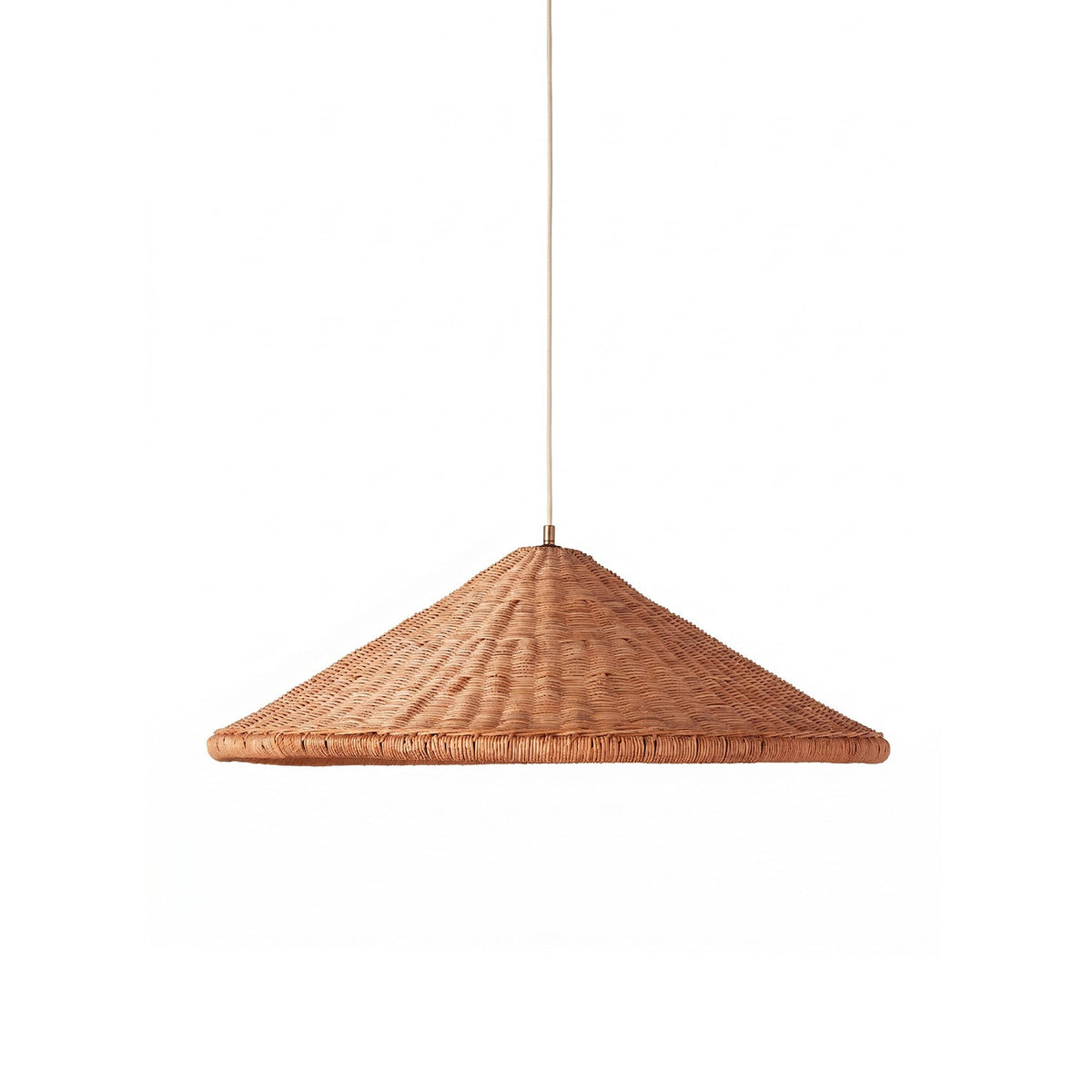 Kasbah wisząca lampa stożkowa z rattanu