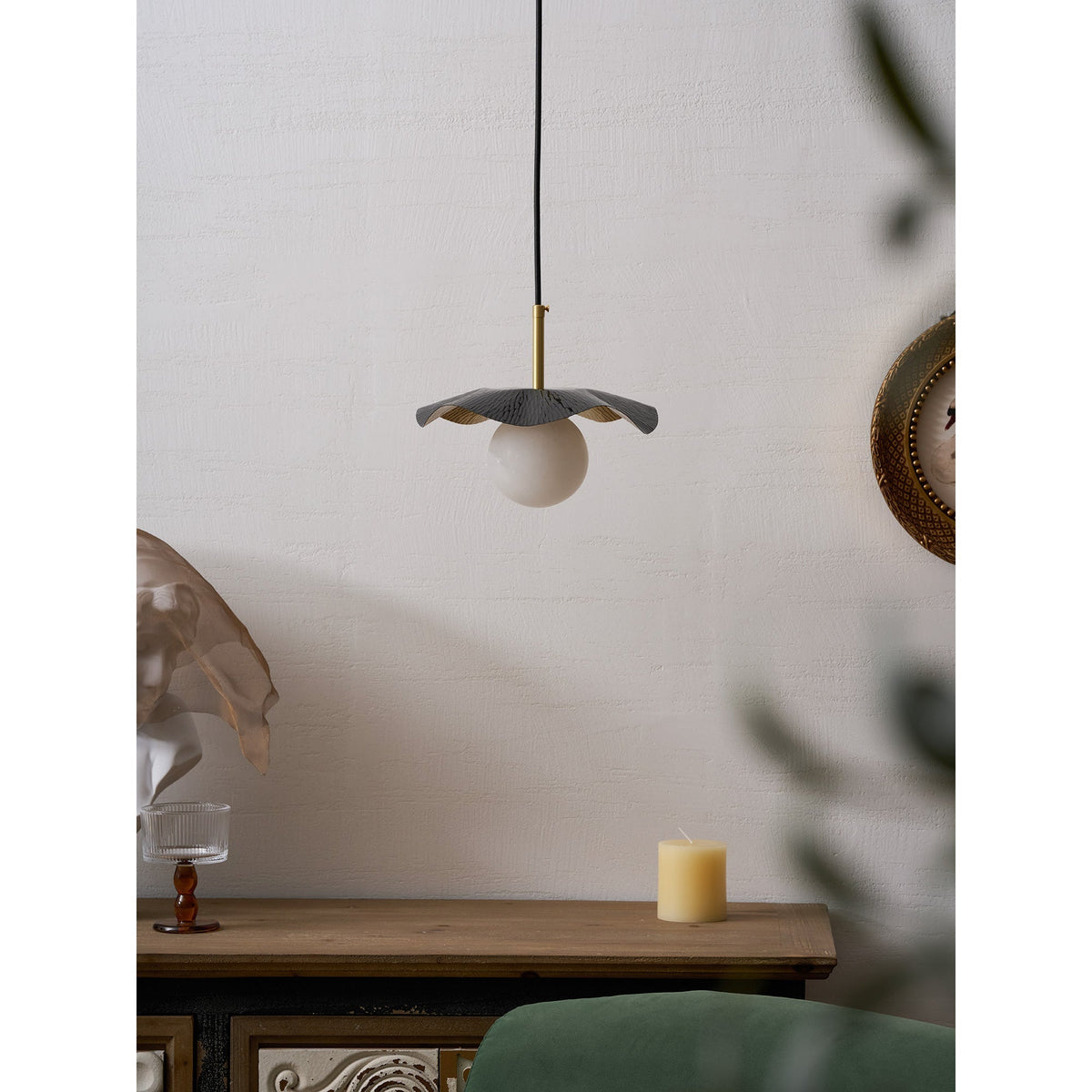 Orviano wisząca lampa z alabastrem