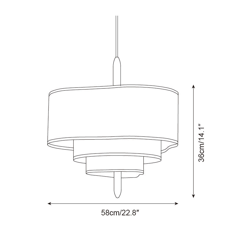 Greta zielona lampa wisząca z płótna