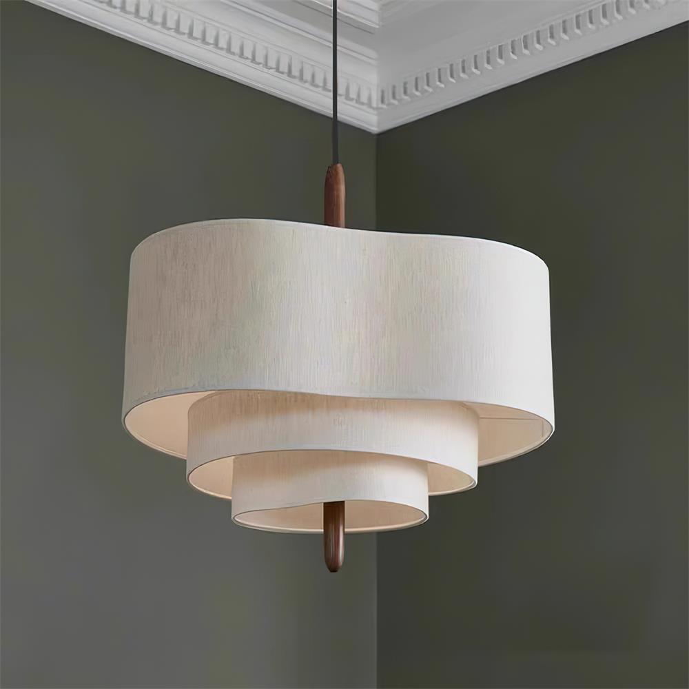 Greta zielona lampa wisząca z płótna