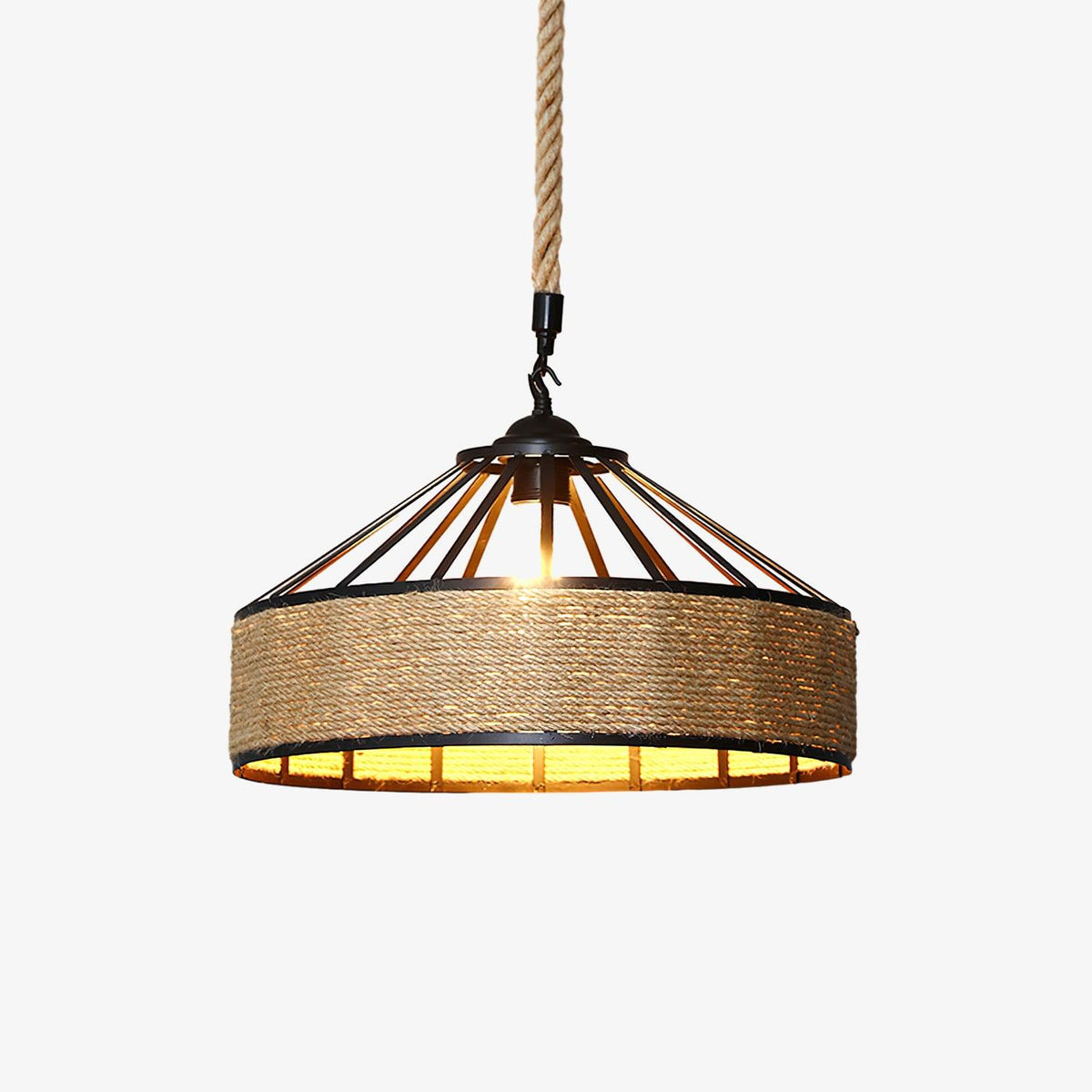 Yavmis Retro Hemp Rope Exquisite Lampy wiszące