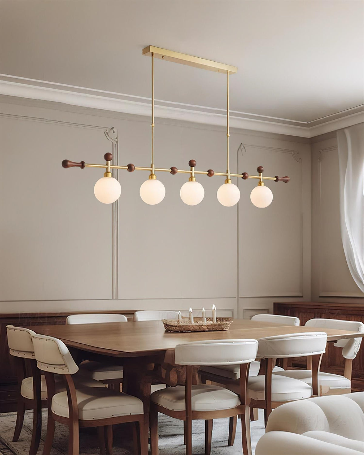 Żyrandol liniowy kula LED/Incandescent do jadalni Kitchen Island