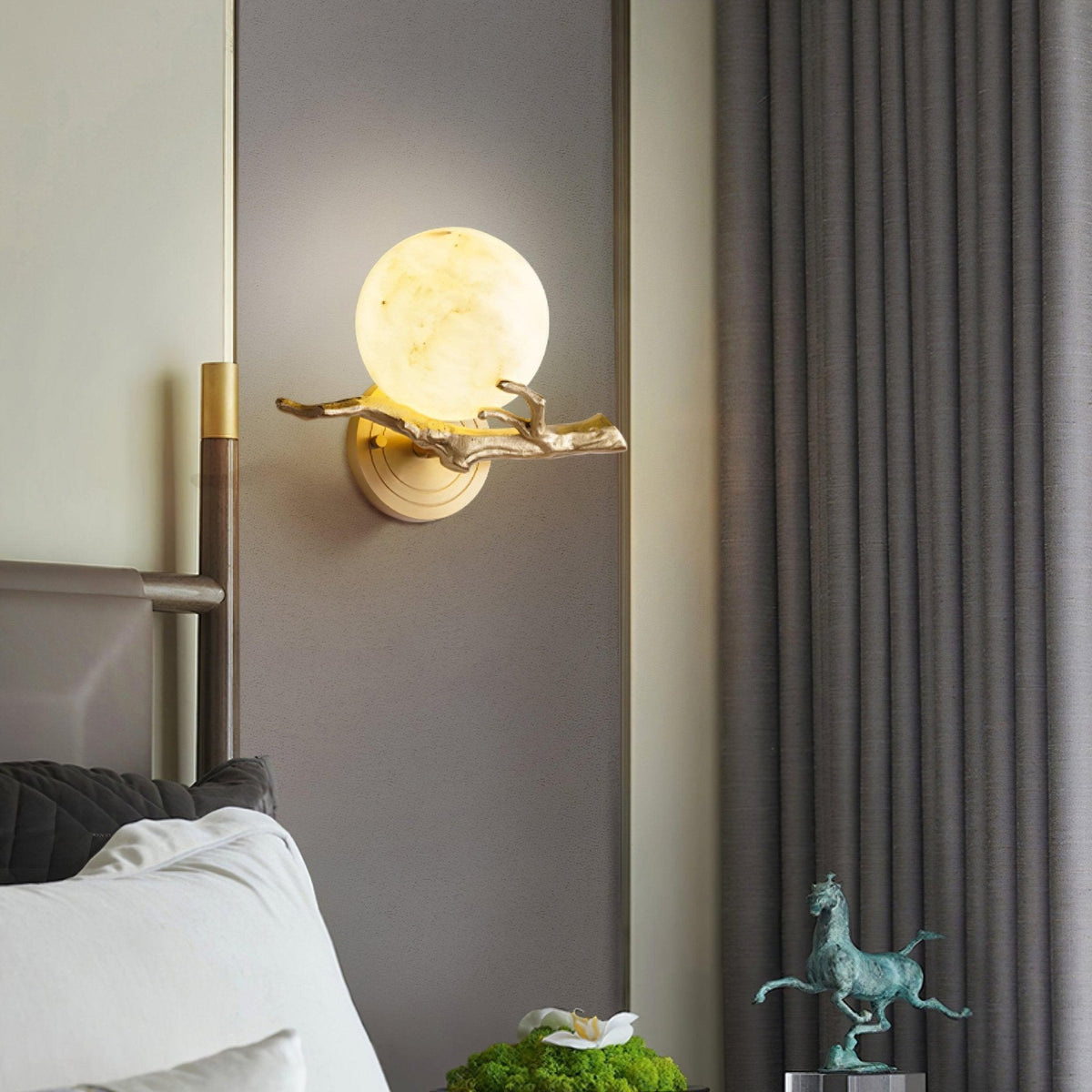 Erixa Retro Twigs Brass Marble Kinkiet