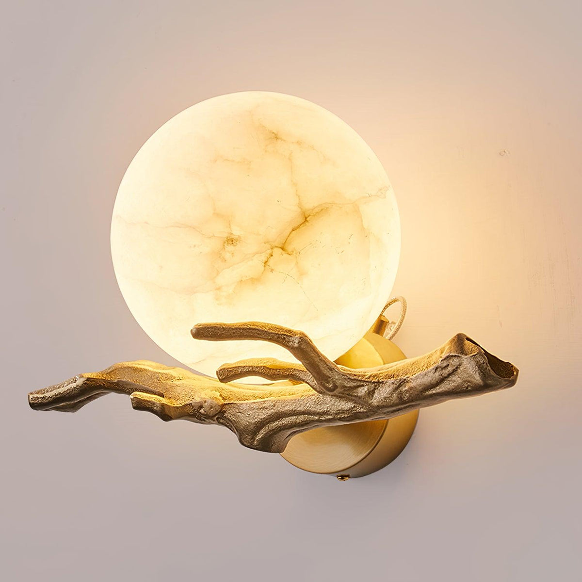 Erixa Retro Twigs Brass Marble Kinkiet