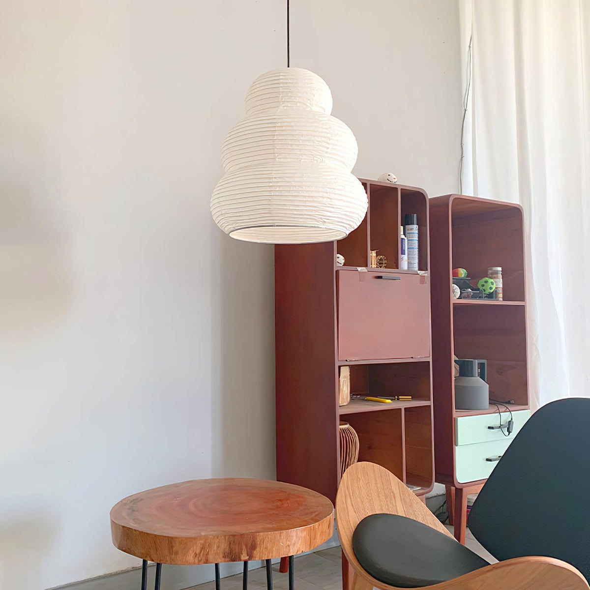 Solara lampa wisząca z papieru washi wielopoziomowa latarnia japońska do salonu
