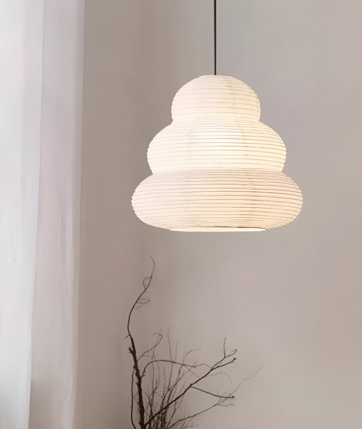 Solara lampa wisząca z papieru washi wielopoziomowa latarnia japońska do salonu