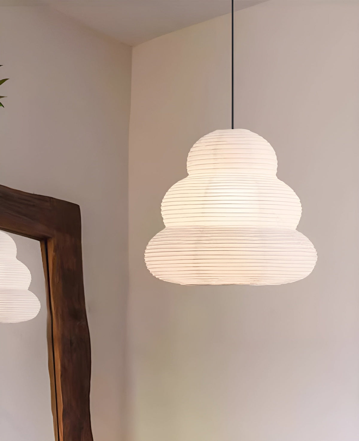 Solara lampa wisząca z papieru washi wielopoziomowa latarnia japońska do salonu