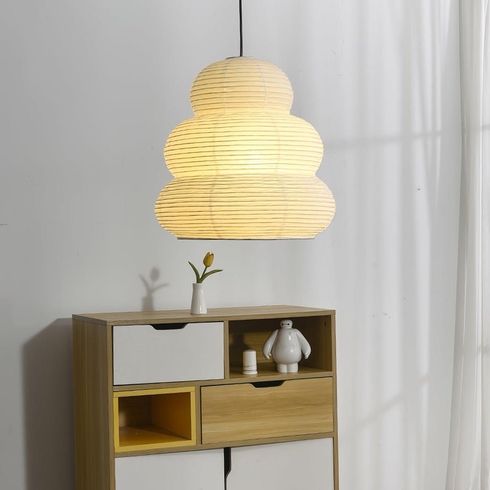 Solara lampa wisząca z papieru washi wielopoziomowa latarnia japońska do salonu