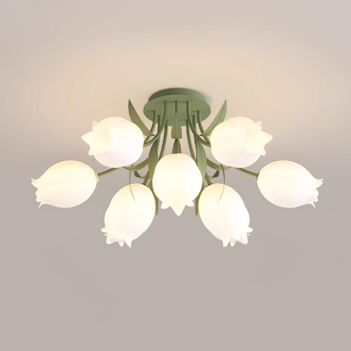 Lampa sufitowa Lily Flower Blossom z zieloną podstawą