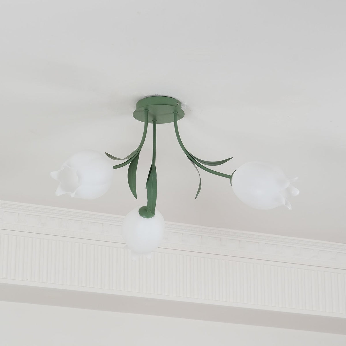 Lampa sufitowa Lily Flower Blossom z zieloną podstawą
