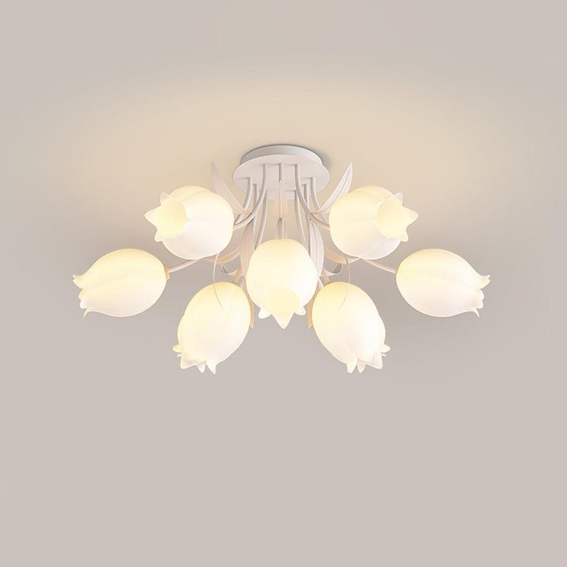 Lampa sufitowa Lily Flower Blossom z zieloną podstawą