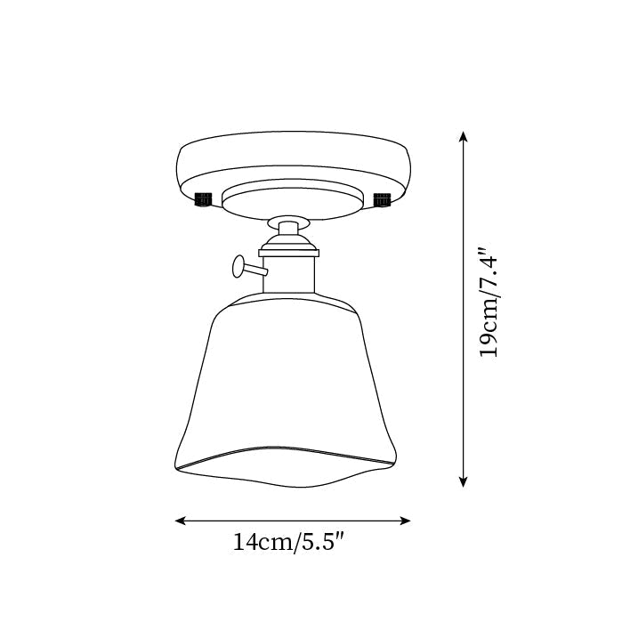 Elano lampa sufitowa Ambra ze szkła i drewna
