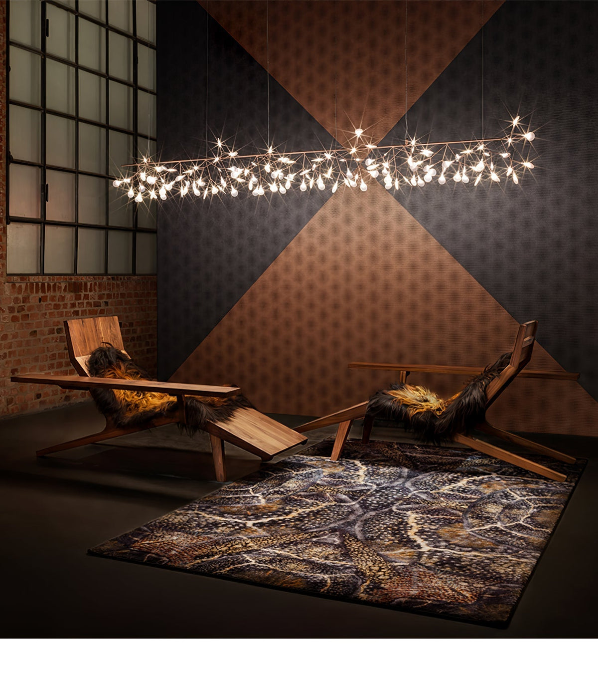 Auroreon żyrandol Rose Gold Firefly LED Branch