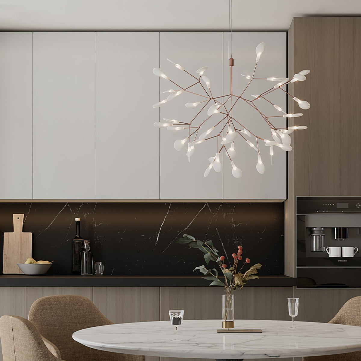 Auroreon żyrandol Rose Gold Firefly LED Branch
