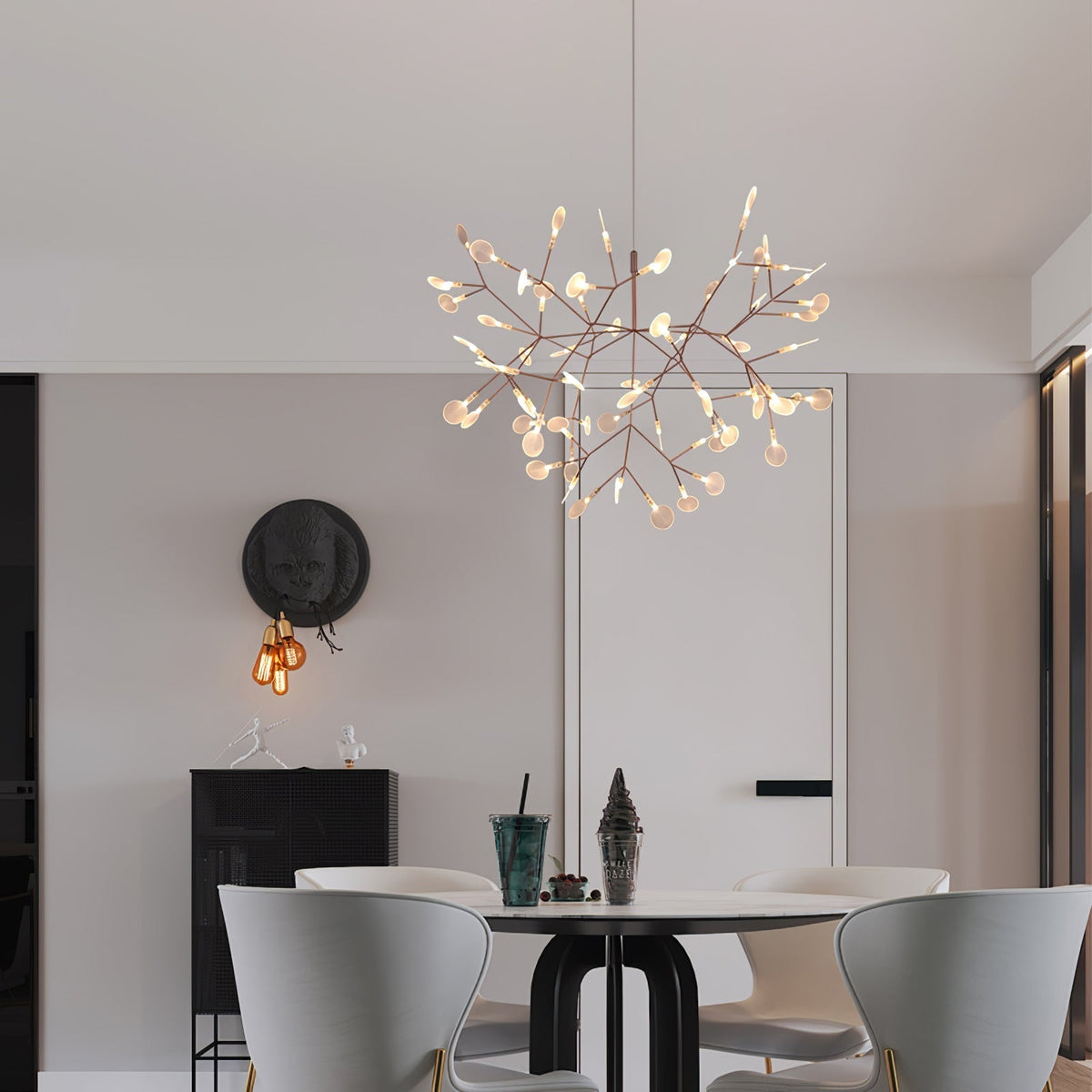 Auroreon żyrandol Rose Gold Firefly LED Branch