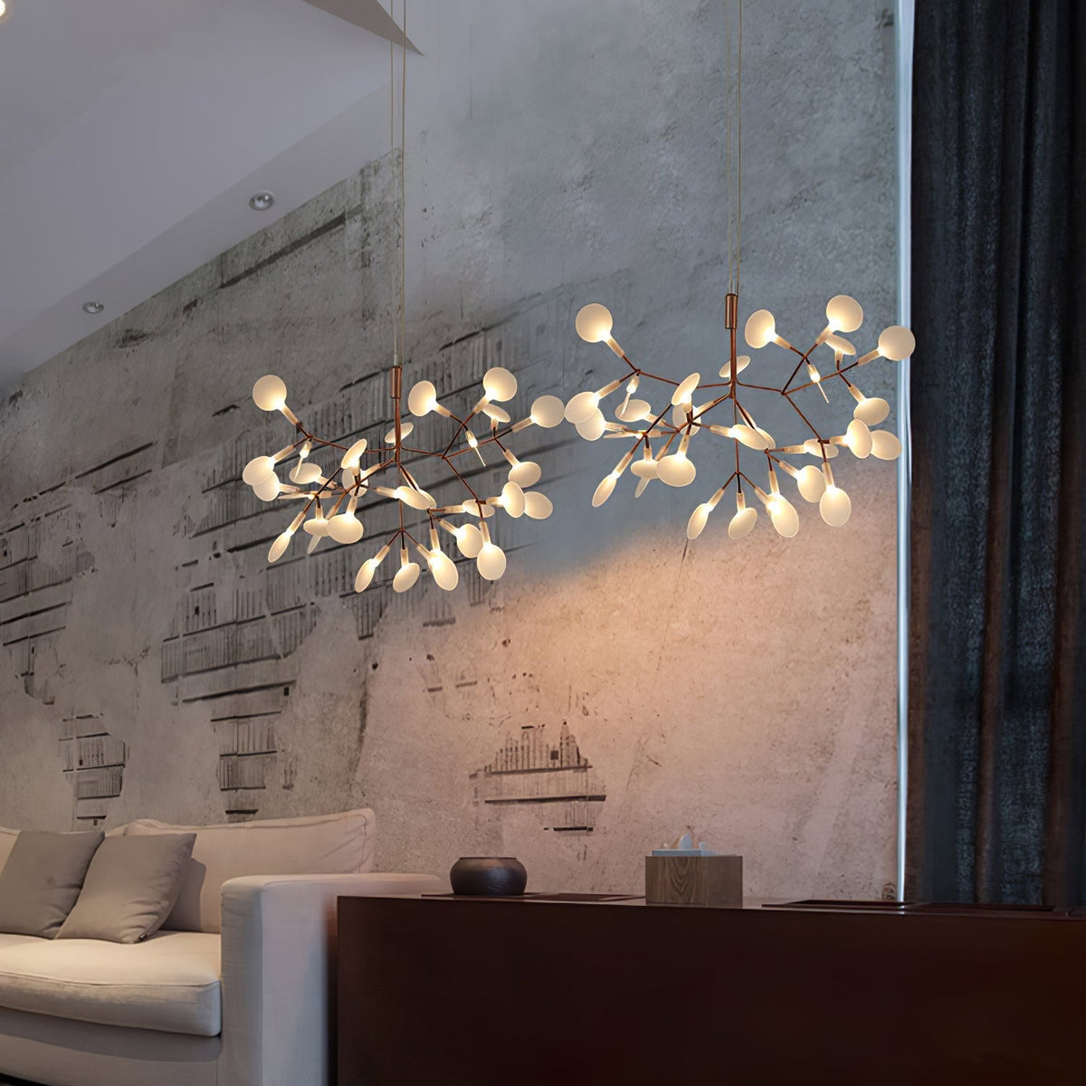 Auroreon żyrandol Rose Gold Firefly LED Branch